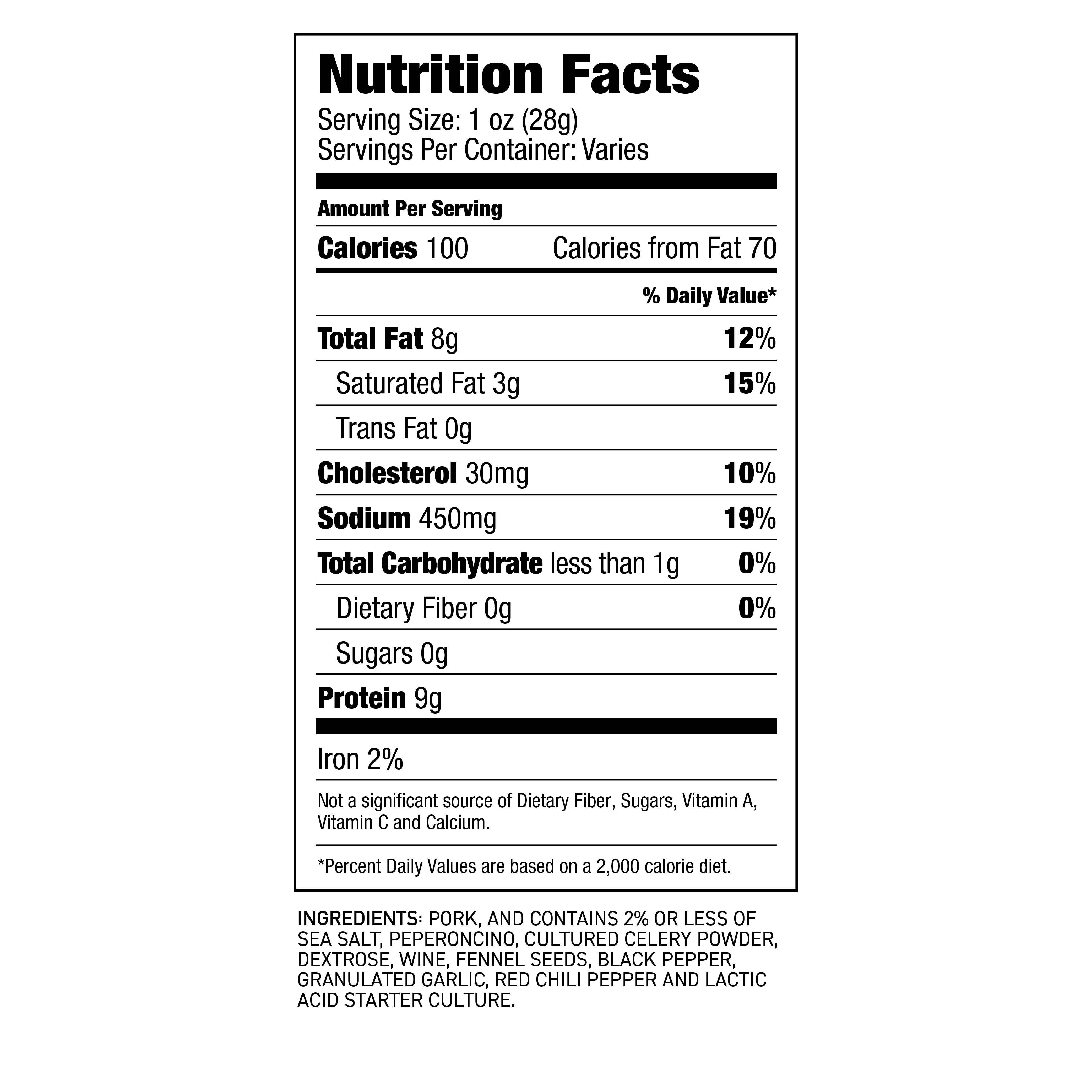 Fra' Mani - Wholesale Salami - Calabrese Salami ~ approx 13 oz1