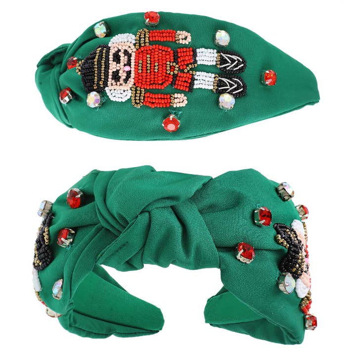 SP Sophia Collection - Wholesale Fashion Headband - Women's - Nutcracker Jeweled Knotted Christmas Headband