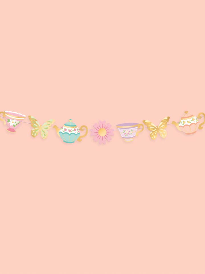 Tea Party Garden Banner, Birthday, Mothers Day, Easter for wholesale by Petit Fetti