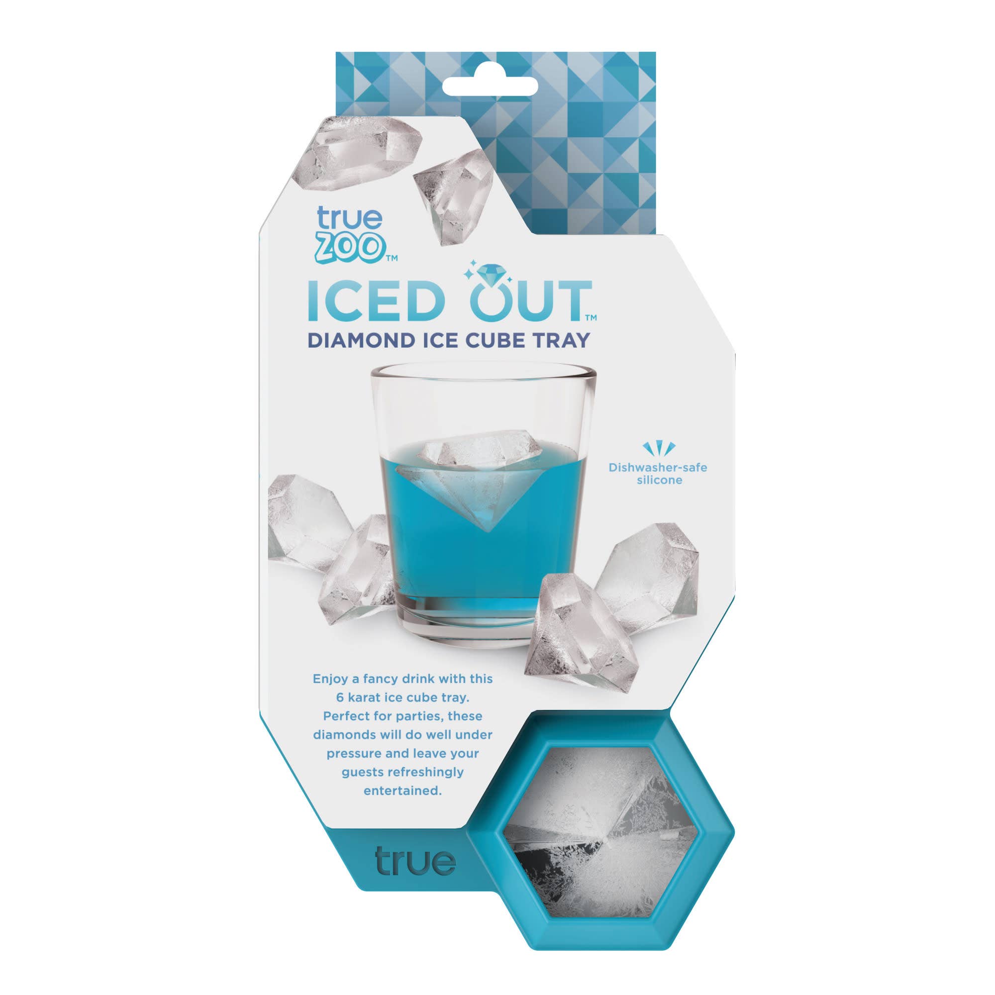 TRUE - Wholesale Ice Tray/Mold - TrueZoo Iced Out Silicone 6 Diamond Ice Cube Tray Mold1
