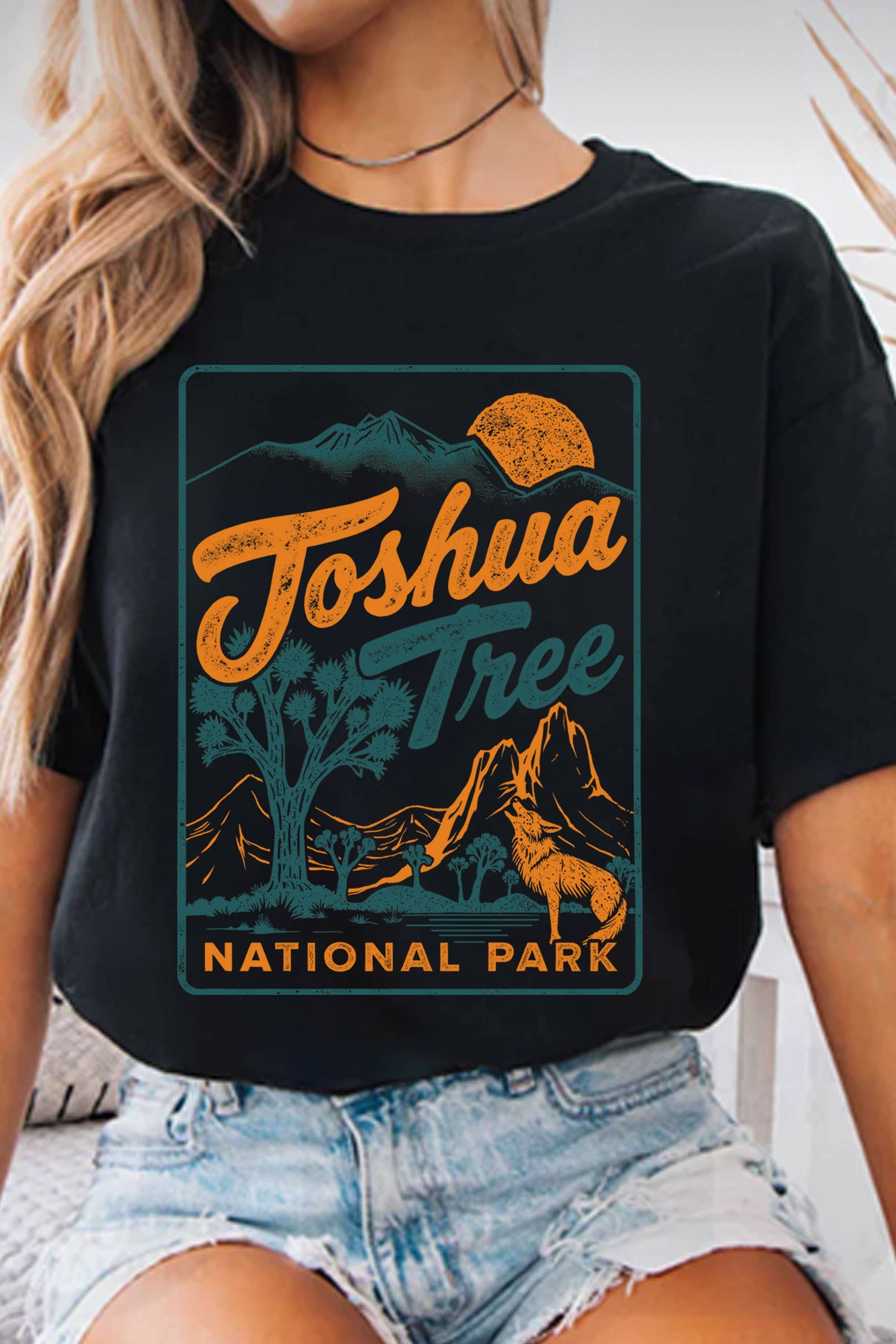 Rustee Clothing - Venta al por mayor Camiseta serigrafiada - Mujer - CAMISETAS GRÁFICAS DE COYOTE DE JOSHUA TREE2