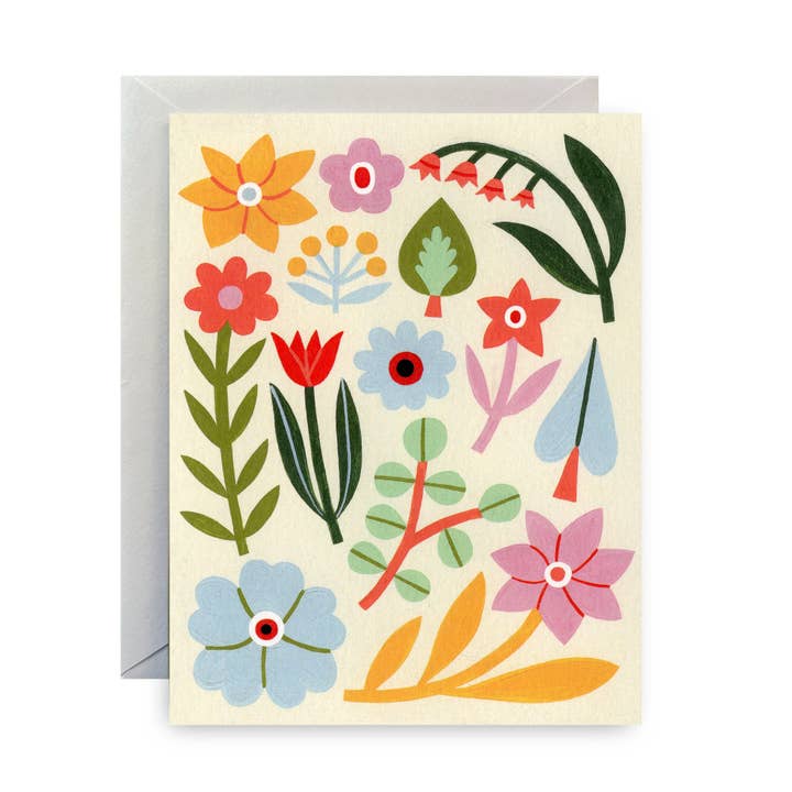 Ivory Floral Greeting Card for wholesale by Molly Egan