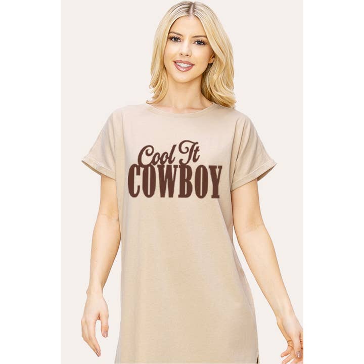 ROBE MIDI TYPOGRAPHIE COWBOY pour la vente par VINTAGE POINT USA