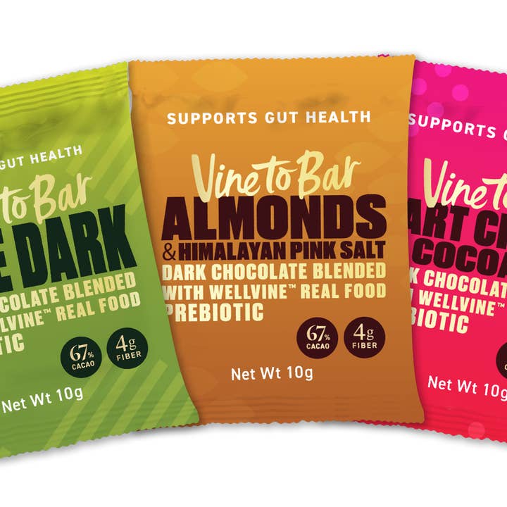 150-Count Dark Chocolate Tasting Squares - Trio Mix (True Dark, Almonds, Cherry) for wholesale by Vine to Bar Chocolate