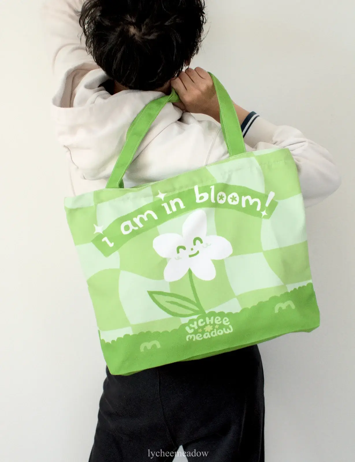 Lycheemeadow - Wholesale Tote Bag - Women's - I Am In Bloom Cloth Totebag w/ Inner Zipper Pouch7