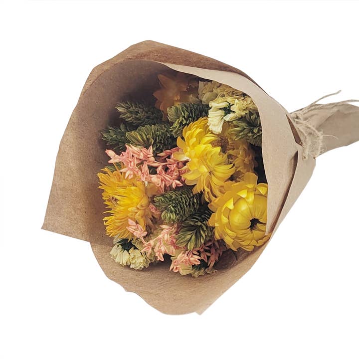 Andaluca - Wholesale Dried/Pressed Flowers - MINI Golden Glow Floral Bouquet Bundle #224