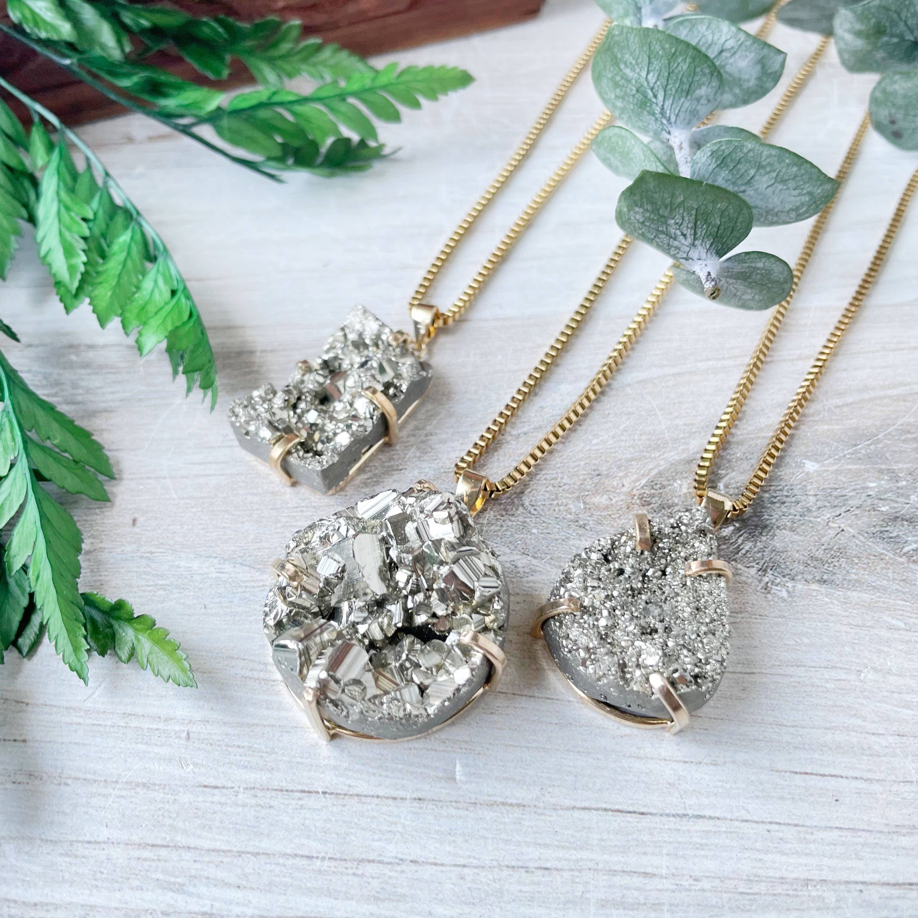 Ewelina Pas Jewelry - Wholesale Pendant/Charm Necklace - Gold Pyrite Prong Necklace3