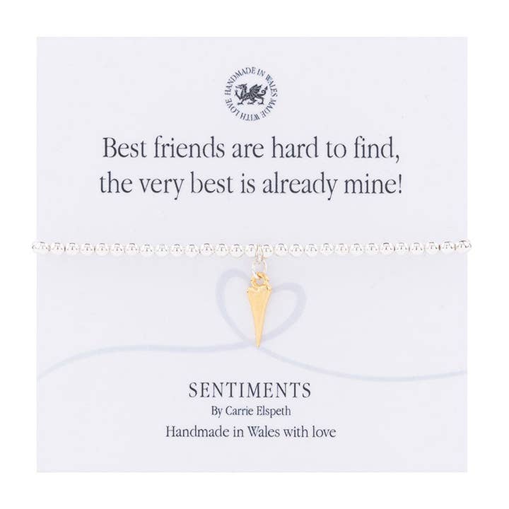 Best friends are hard to find Sentiment Bracelet for wholesale by Carrie Elspeth Jewellery