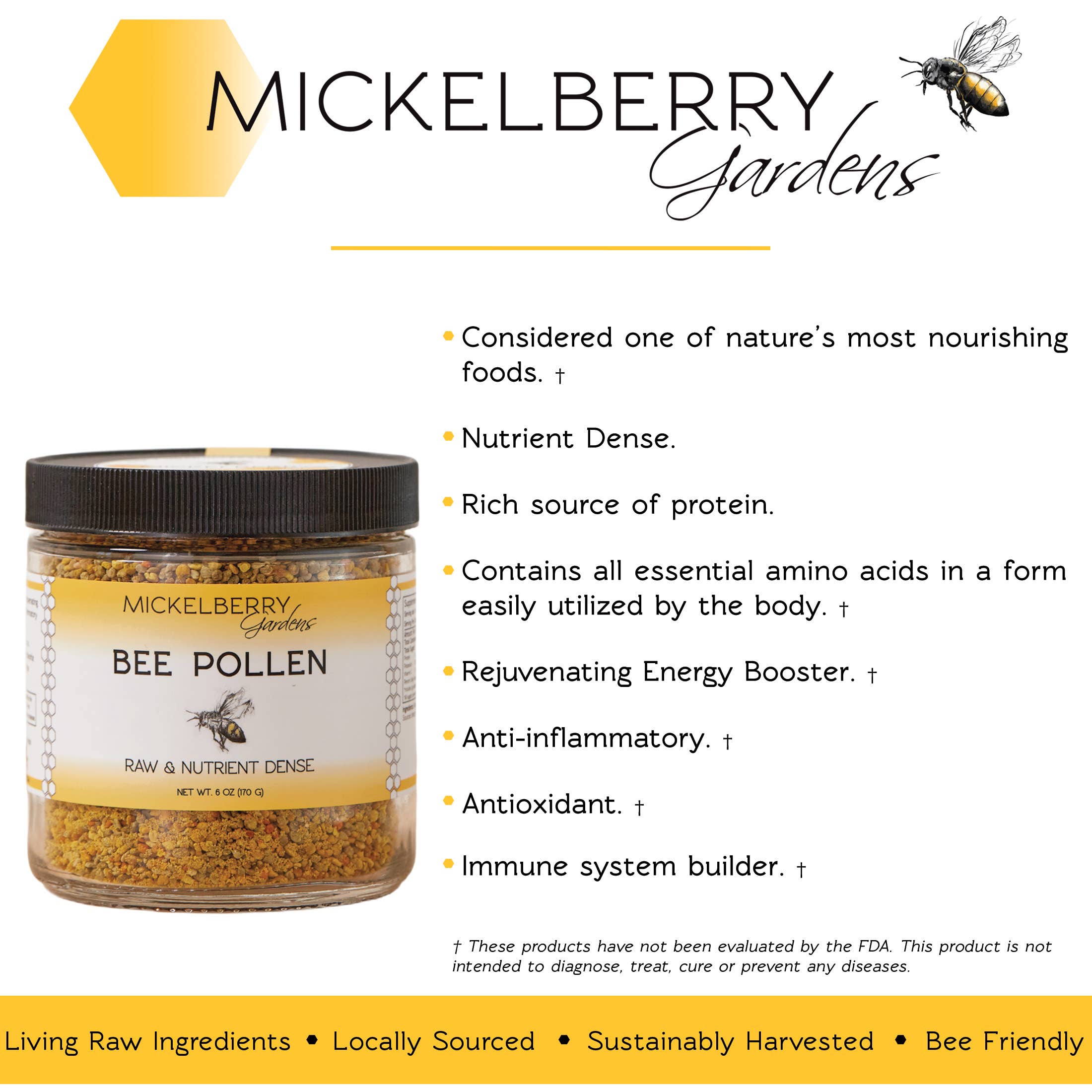 Mickelberry Gardens - Wholesale Protein/Superfood Powder - Bee Pollen — raw, clean and pure multivitamin3