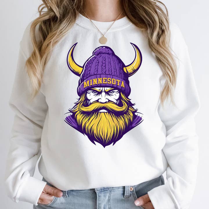 Minnesota Viking Vintage Cartoon Unisex Sweatshirt for wholesale by Into The Desert