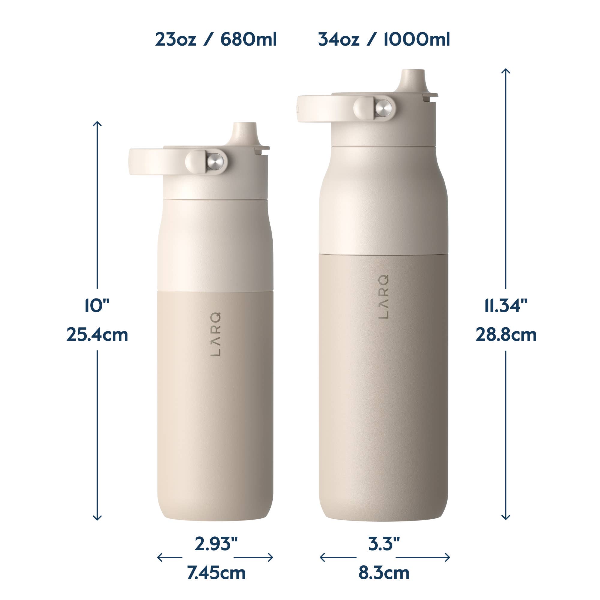 LARQ - Wholesale Water Bottle - LARQ PureVis2 23oz - Smart Water Bottle - Mojave Dune2