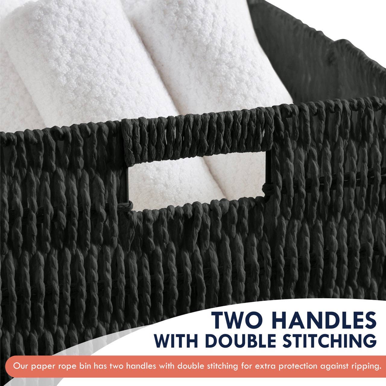 Ornavo Home - Wholesale Storage Bin - Foldable Paper Wicker Storage Shelf Basket Bin with Handles2