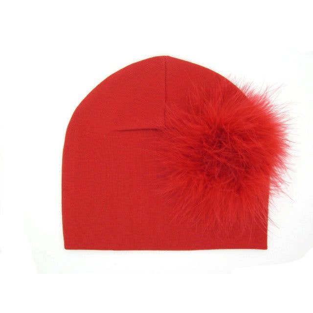 Jamie Rae Hats - Vente Bonnet pour nouveau-né – bébé - Bonnet en coton avec bouffée de marabou4