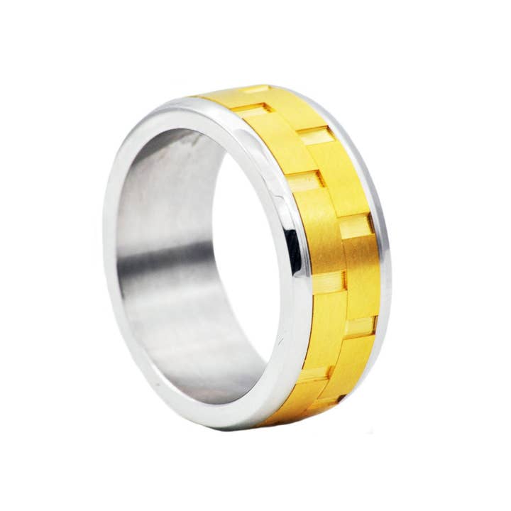 Bracelet en acier inoxydable doré pour homme pour la vente par Blackjack Mens Jewelry