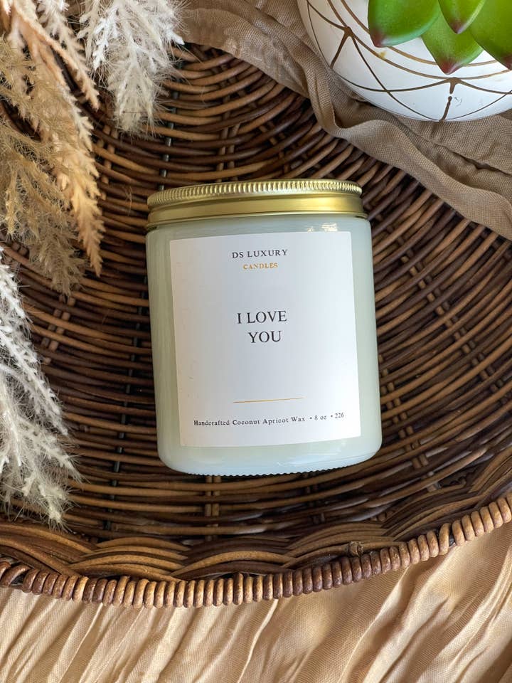 Amo-te - Veludo + Bagas - Vela em Frasco de Leite de 8 oz por atacado de DS Luxury Candles