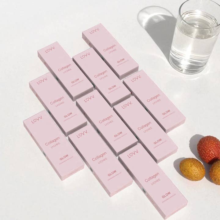LUVV Labs - Wholesale Oral Supplement/Vitamin - LUVV GLOW Collagen Infused Lychee Flavored Diffusers - 10-Pk1