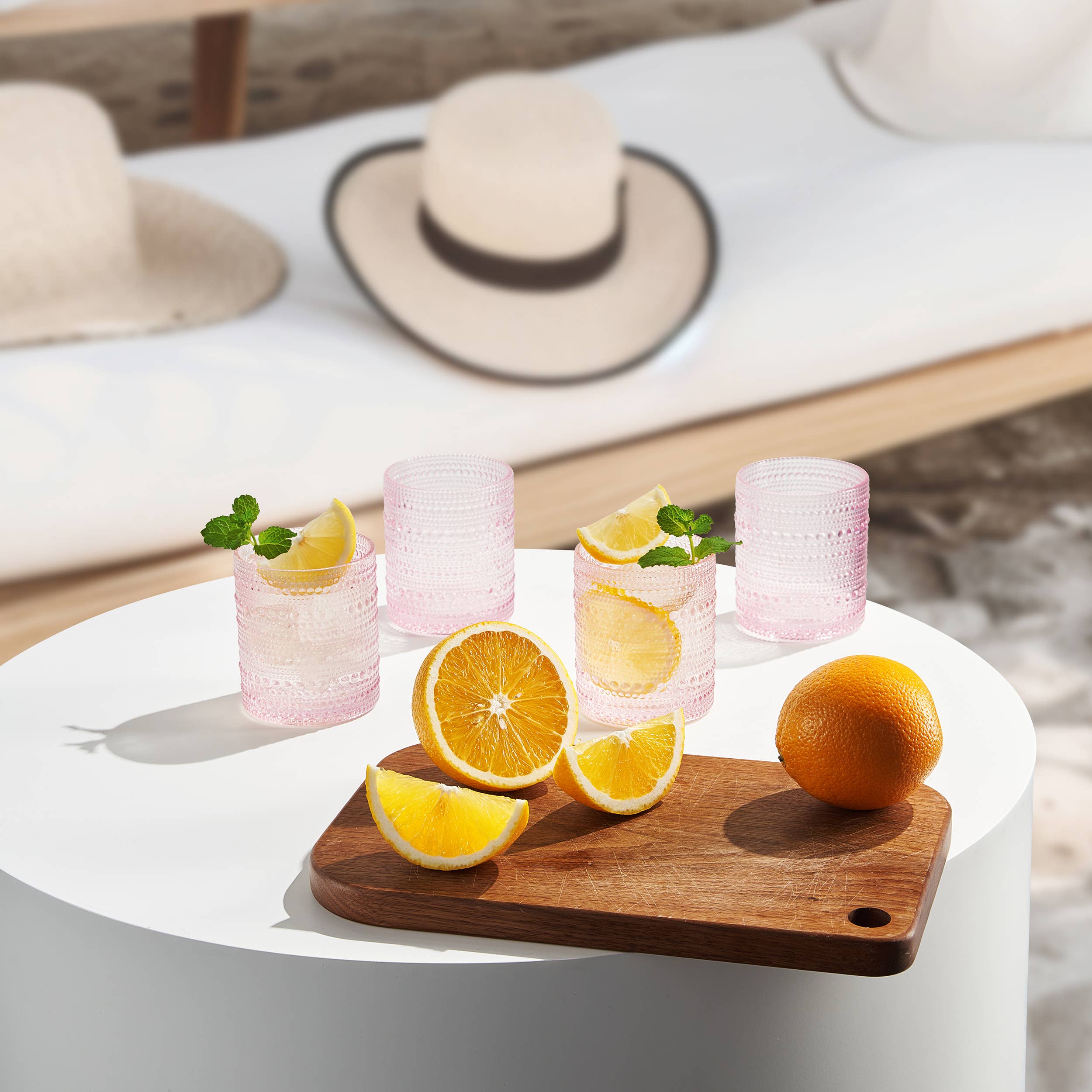 The Wine Savant /  Khen Glassware - Wholesale Cocktail/Liquor Glass - Hobnail Beaded Highball Drinking Tumbler Glasses | Set of 61