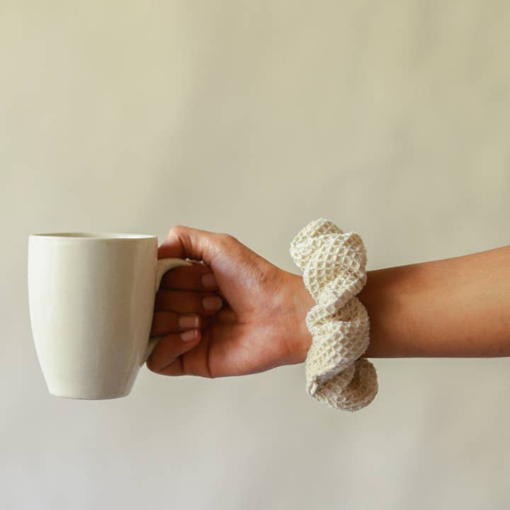 Chickidee - Wholesale Scrunchie - Women's - Organic Lifestyle Oat Large Waffle Scrunchie