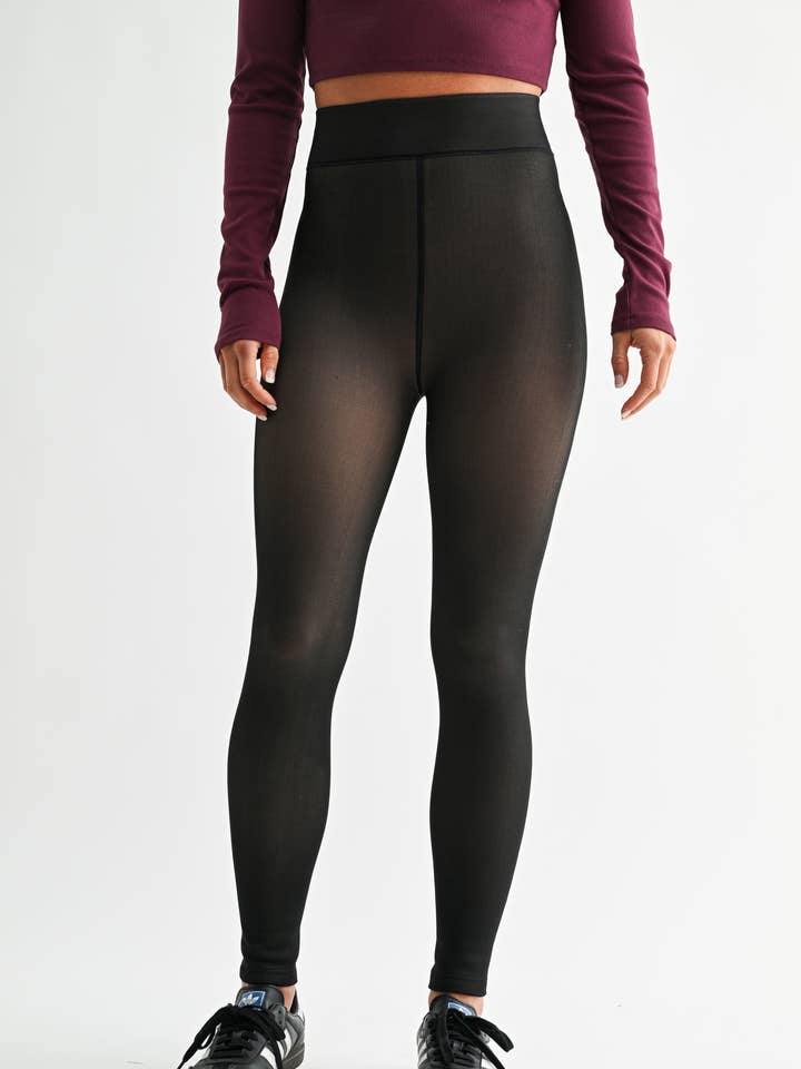 Collants taille haute doublés de fourrure pour la vente par Mono B