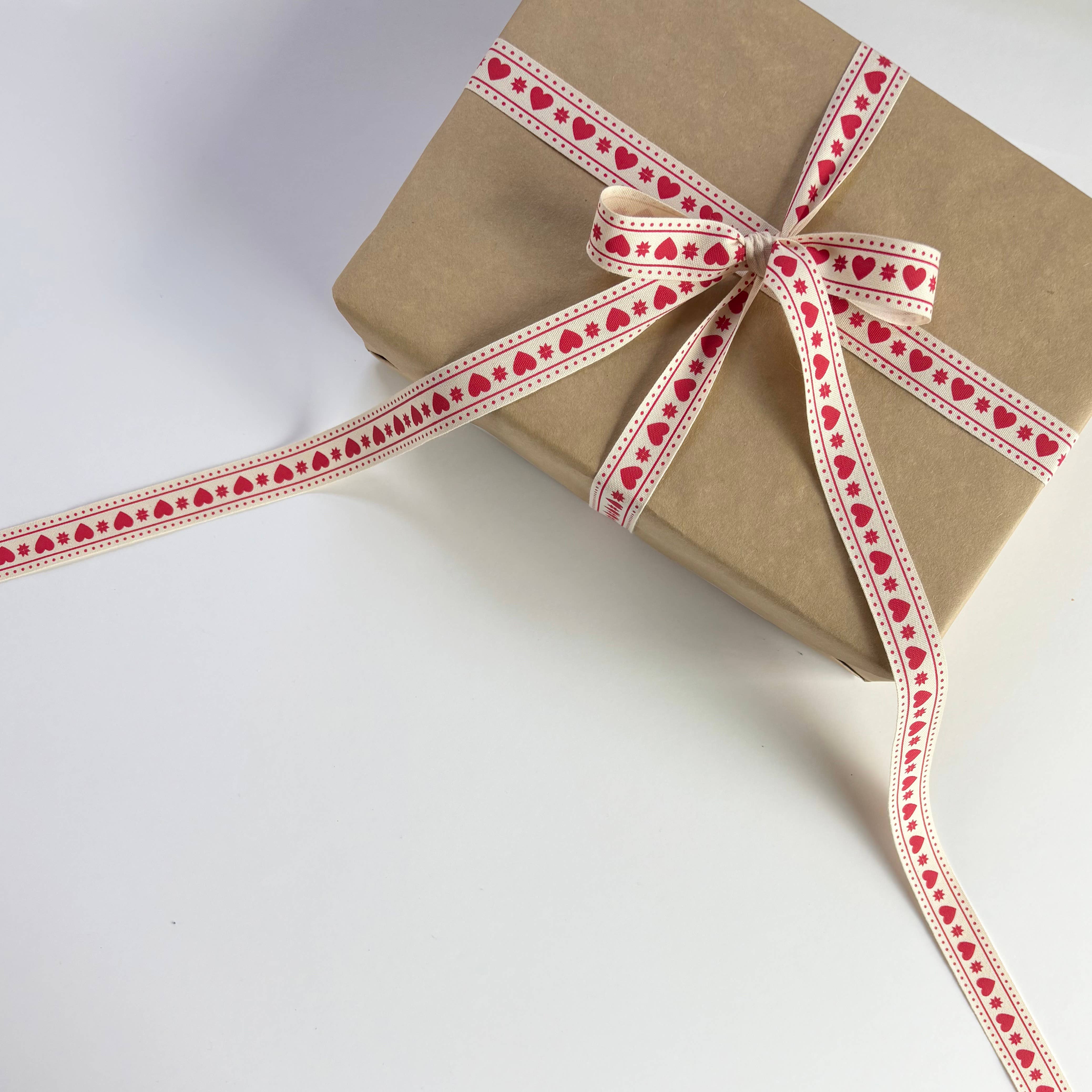 Scandinavian Hearts - Wholesale Ribbon - Gift Wrapping - Scandinavian Hearts Cotton Ribbon Gifts Crafts & Decor 5 yds10