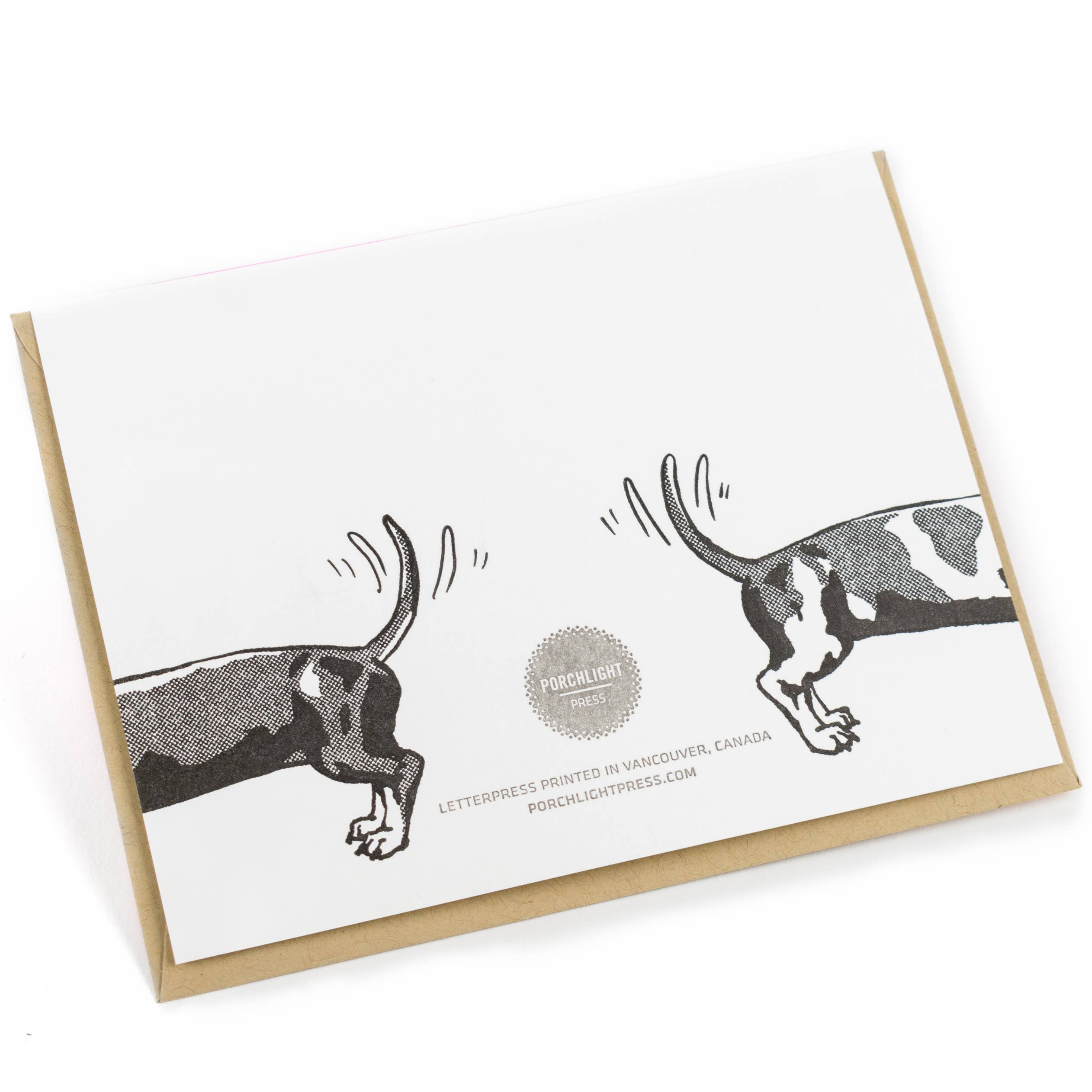 Porchlight Press Letterpress - Wholesale Love Card - Wiener Dog Love2