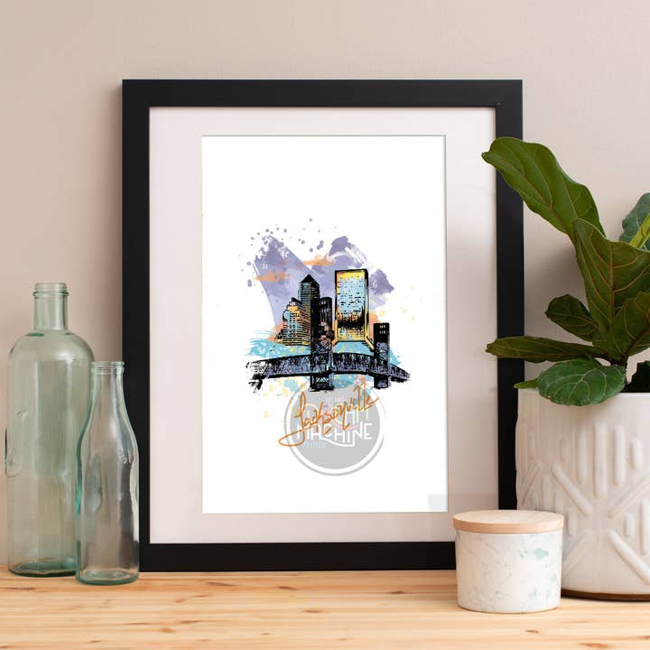 Impresión de Jacksonville, horizonte de Jacksonville, arte de Jacksonville, póster de Jacksonville, acuarela de Jacksonville, arte de Jacksonville, Jacksonville WCSymbol66 para venta al por mayor de DreamMachine Prints