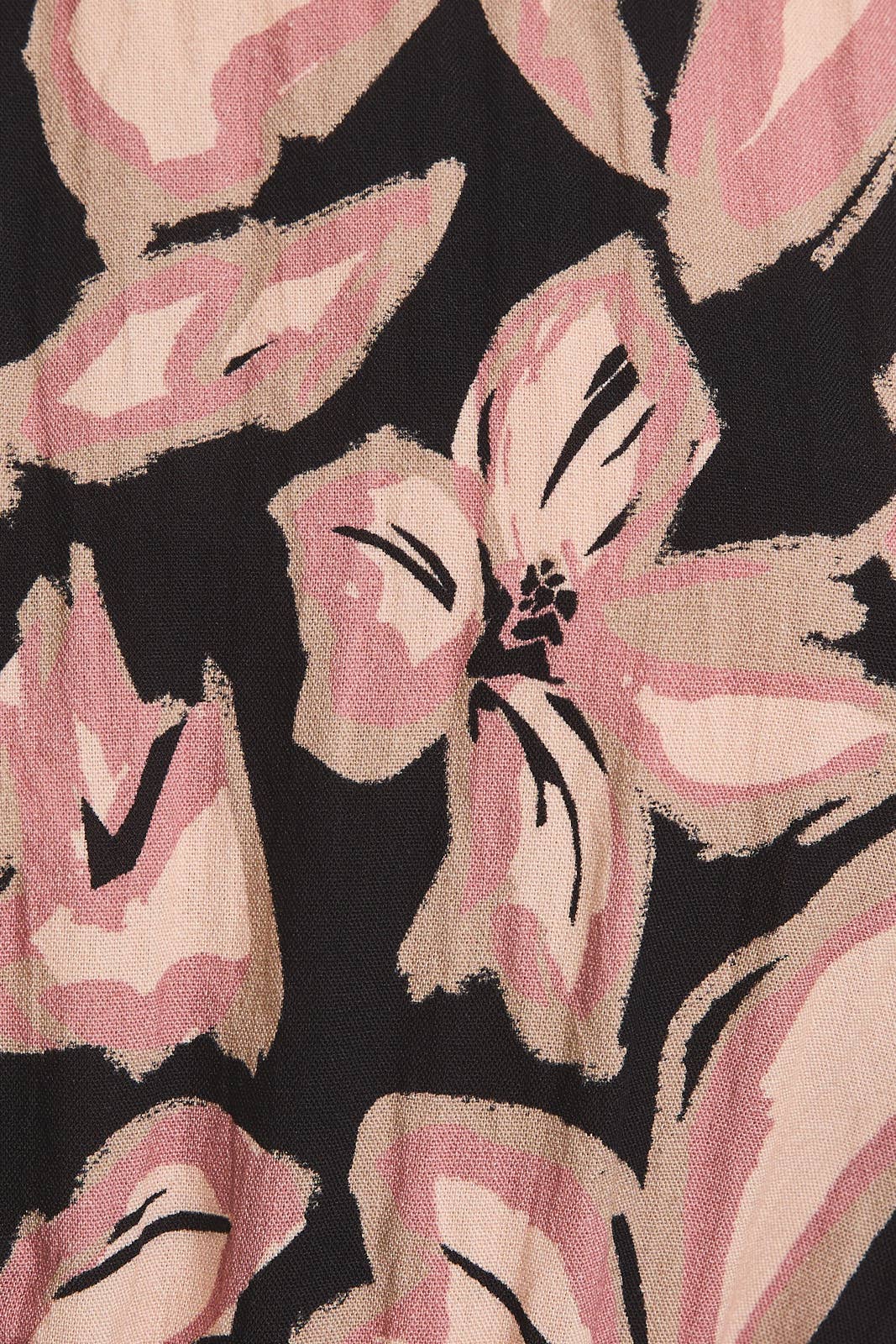 ROUND NECK DROP SHOULDER LONG SLEEVE WAIST TIE FLORAL DRESS for wholesale on Faire6