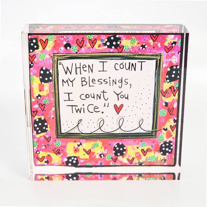 Count My Blessings acrylblok voor wholesale door Julie Abbott Art