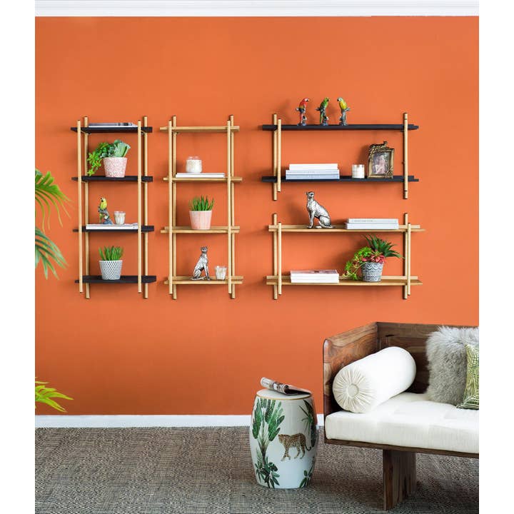 A&B Home Group Inc. - Wholesale Free-standing shelf - 36x10x20.5" Two Tiers Shelf - Black/Brown11