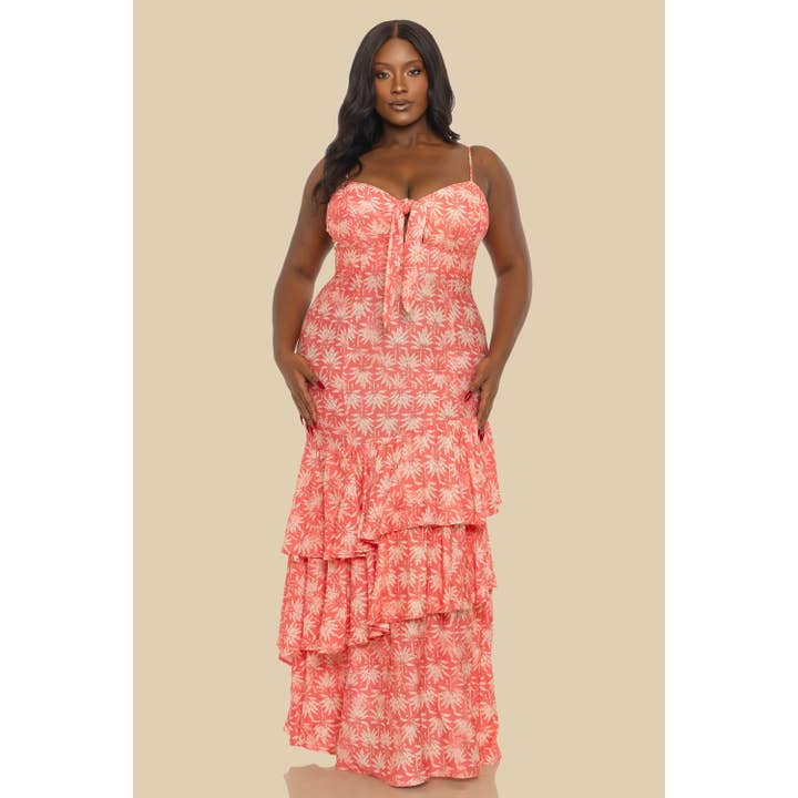 Plus Ruffle Layered Maxi Dress for wholesale by omgstyles