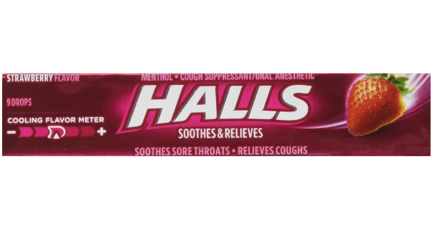 Snacky Candy – wholesale Lozenges/cough drops – Halls Strawberry 9 drops 20 count1