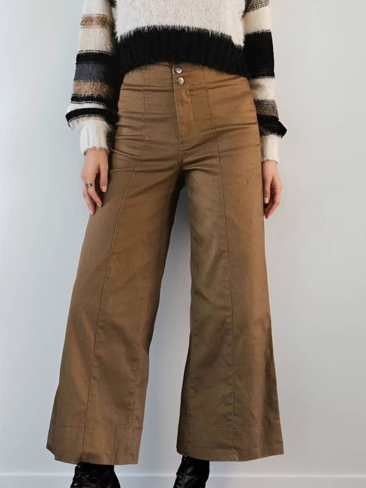 CWBLP01213_SOLID COLOR CASUAL PATCHWORK WIDE-LEG PANTS and other Purchase Wholesale bloomer pants. Free Returns & Net 60 Terms on Faire trending on Faire.