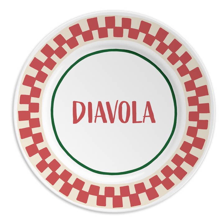 DIAVOLA - Piatto 21 in porcellana con scritta per la vendita all'ingrosso da parte di ilaria.i