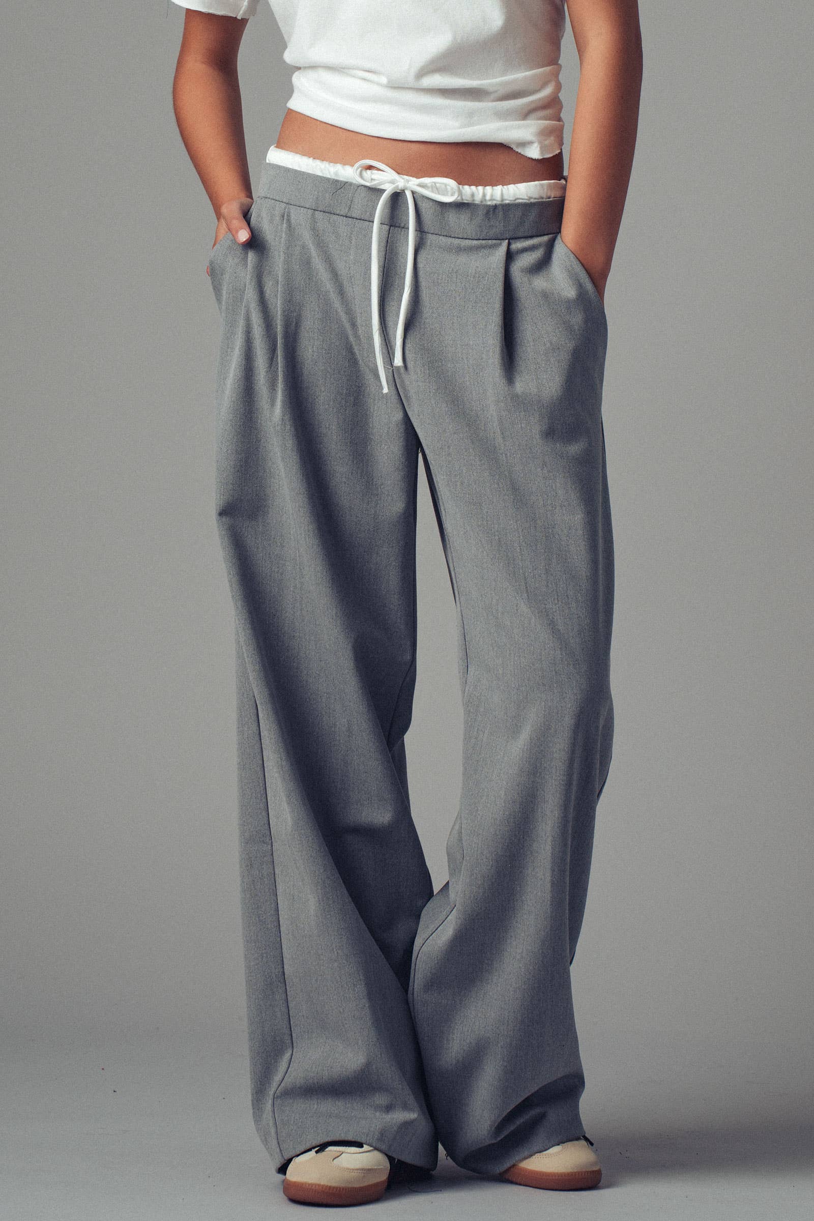 Urban Daizy - Wholesale Pants - Women's - Relaxed Wide-Leg Drawstring Trousers11