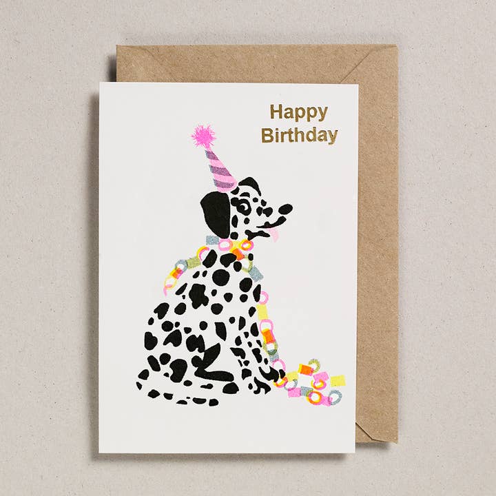 Biglietti Confetti Pets, confezione da 6, con scritta «Happy Birthday Dalmatian» per la vendita all'ingrosso da parte di Petra Boase Ltd (US Duties Paid)