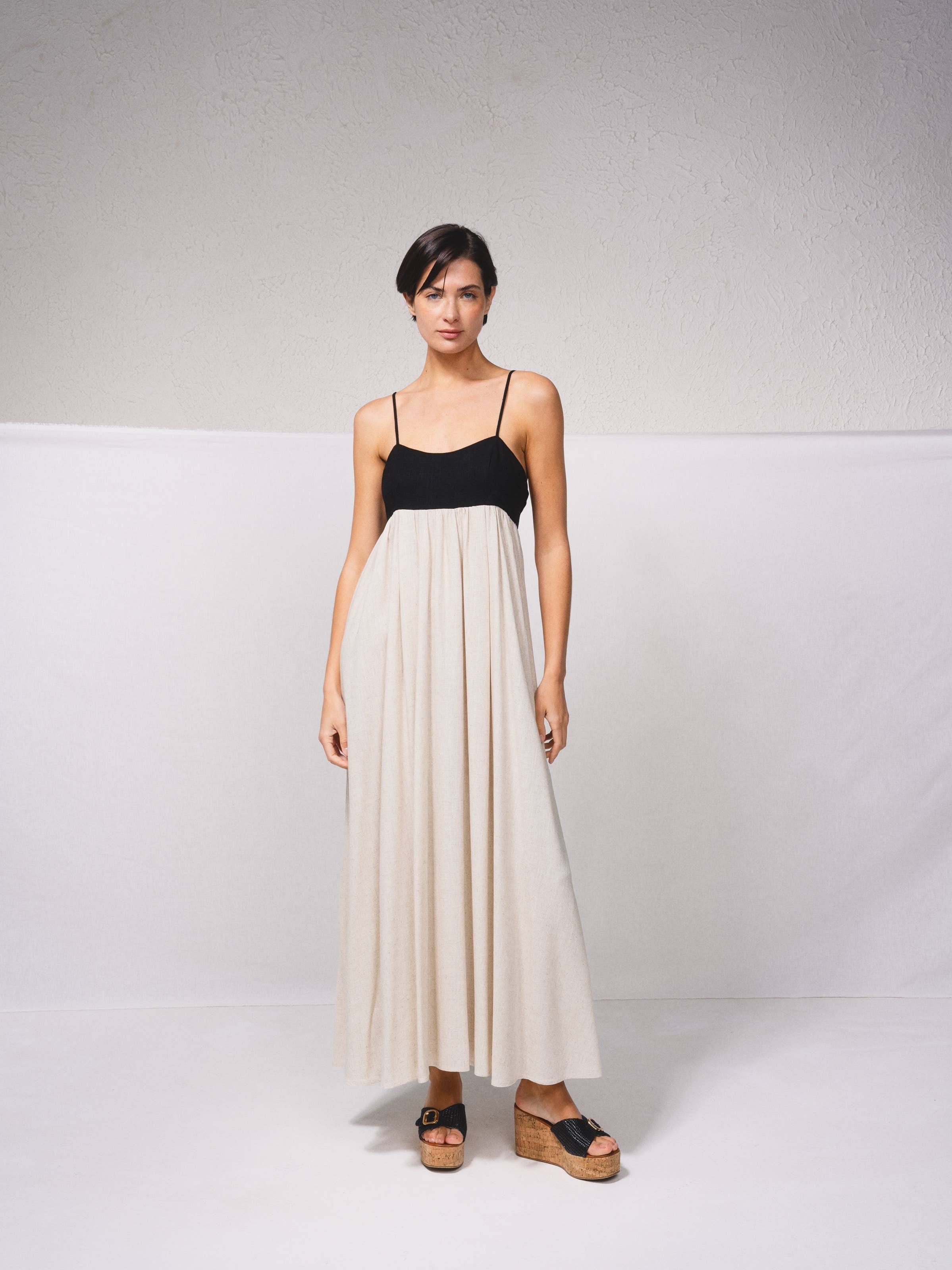 SMF – Engroshandel Kjole - Dame – Lang kjole med kontrasttop4