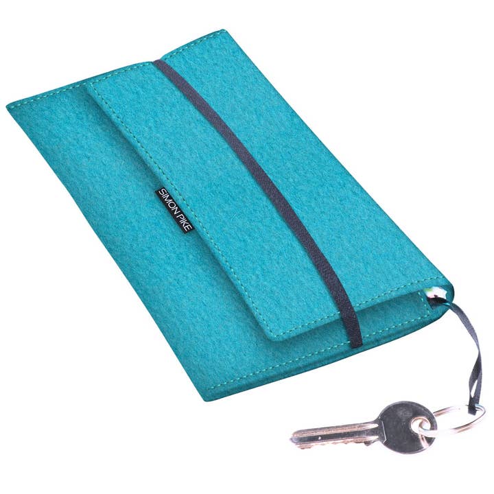 Bolso de mano para móvil «Madrid» 36 en fieltro de lana esmeralda para venta al por mayor de Simon Pike