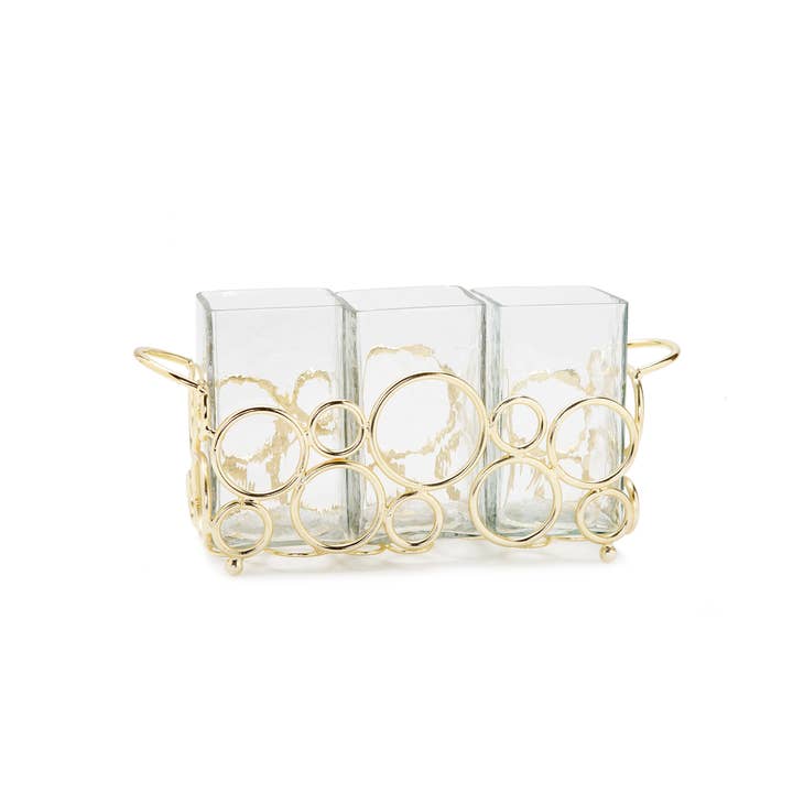 Porta-talheres Gold Loop Design por atacado de CLASSIC TOUCH DECOR INC.