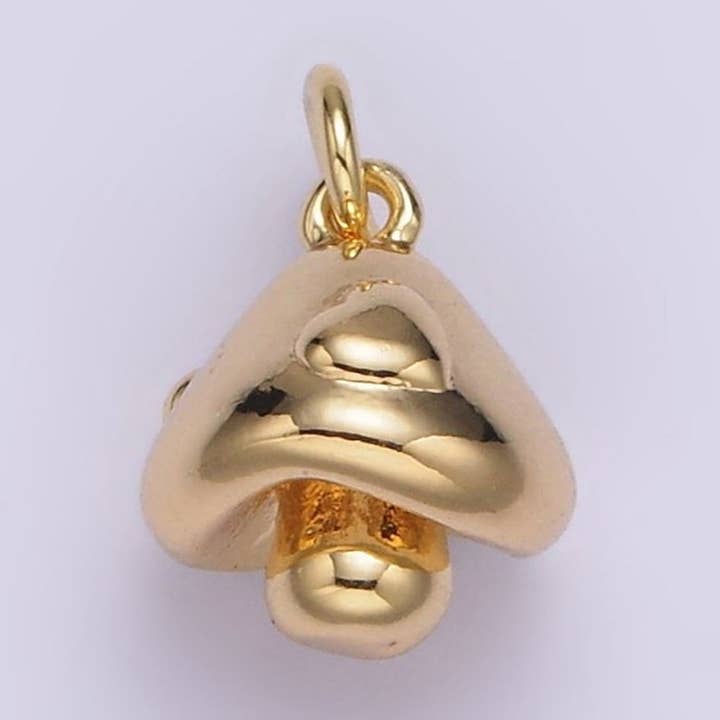 16K Gold Filled Dotted Chubby Mushroom Mini Minimalist Add-On Charm | AG418 for wholesale by Aim Eternal