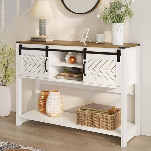 Console Table with Storage Shelf & Sliding Barn Door for wholesale by Heynemo