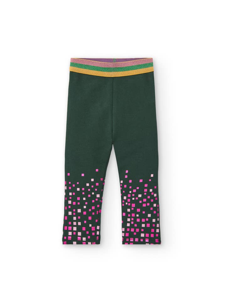 tuc tuc - Vente Legging tendance – enfant - Legging vert à carreaux et taille élastique fille