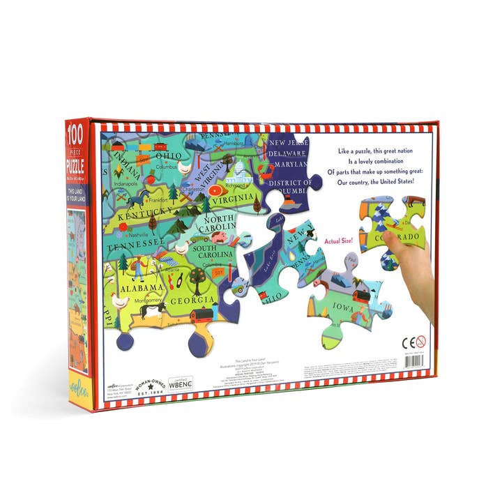 eeBoo - Wholesale Puzzle - Kids - This Land is Your Land 100 Piece Puzzle