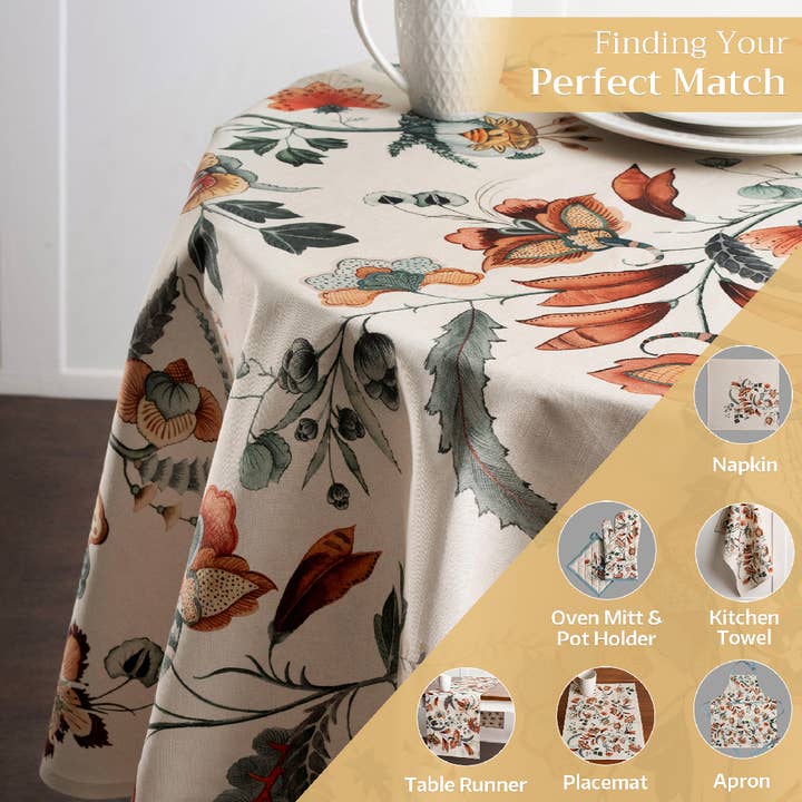 Maison d'Hermine - Design in Every Thread - Wholesale Tablecloth - Tablecloths 100% Cotton - 3 Shapes - Dalida Fall11