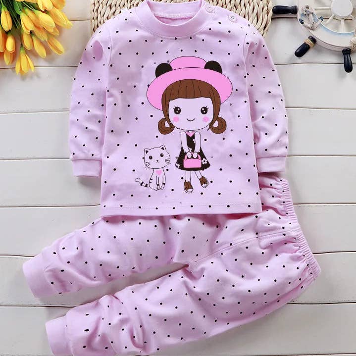 Style thick 2-piece cotton pajamas set for wholesale on Faire2