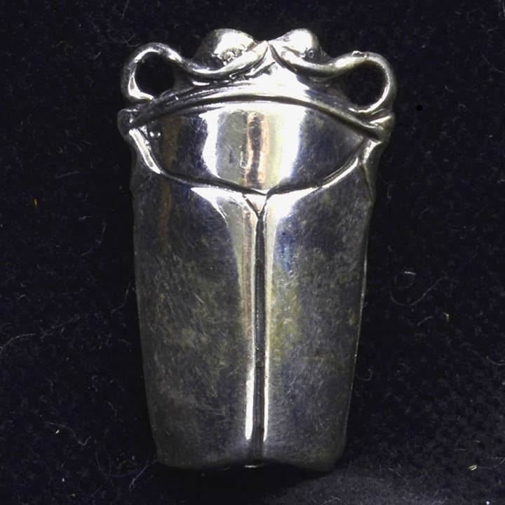 Large Cicada with Looped Antennae by Bob Burkett in Sterling for wholesale by Tiger Tiger Beads LLC