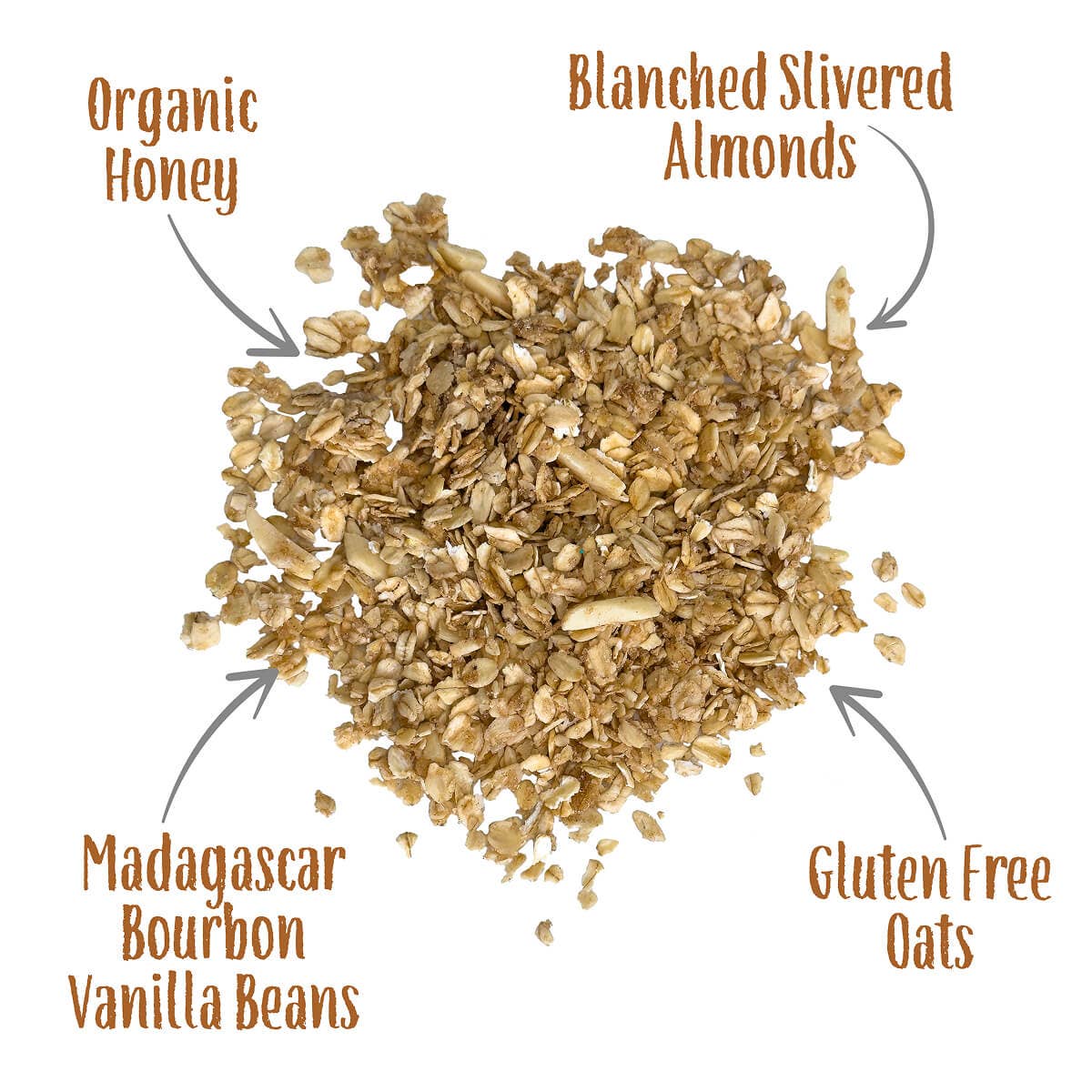 Laura’s Gourmet – Engroshandel Granola – Vanilla Almond Crunch 16 oz detailhandel, æske med 64