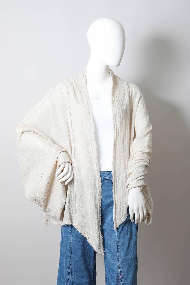 Leto Accessories – Großhandel Kimono – Damen – Kimono-Wickeljäckchen mit Volantärmeln – Lässiges Must-have für Urlaub und Alltag2