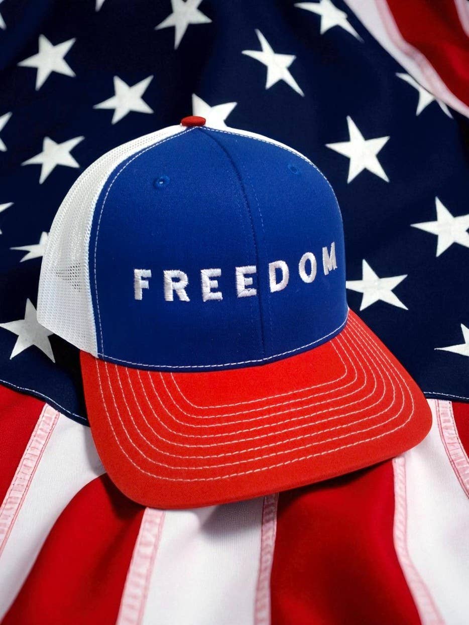 Multi-Vendor Sales - Wholesale Trucker Hat - Unisex - American Freedom Adjustable Embroidered USA Golf Hat3