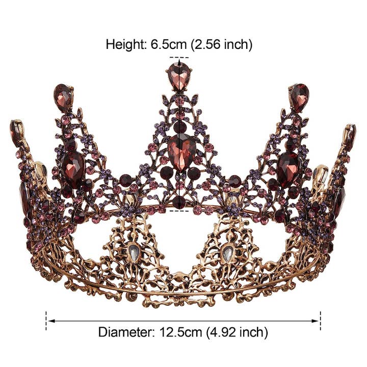 SWEETV - Wholesale Tiara - Women's - Queen Crown for Women Vintage Tiara Mulberry + Purple