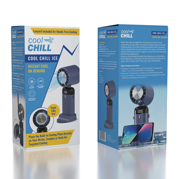 Showcase - Wholesale Handheld Electric Fan - Cool Chill Fan with Ice Plate Blue1